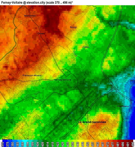 Ferney-Voltaire elevation map