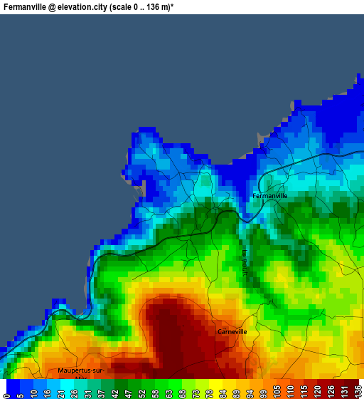 Fermanville elevation map