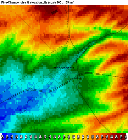 Fère-Champenoise elevation map