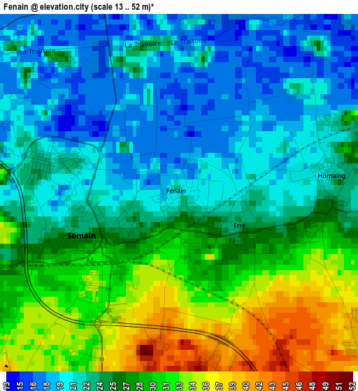 Fenain elevation map