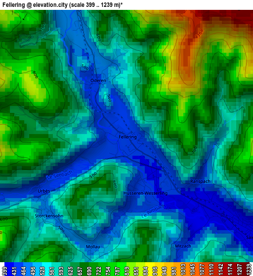 Fellering elevation map