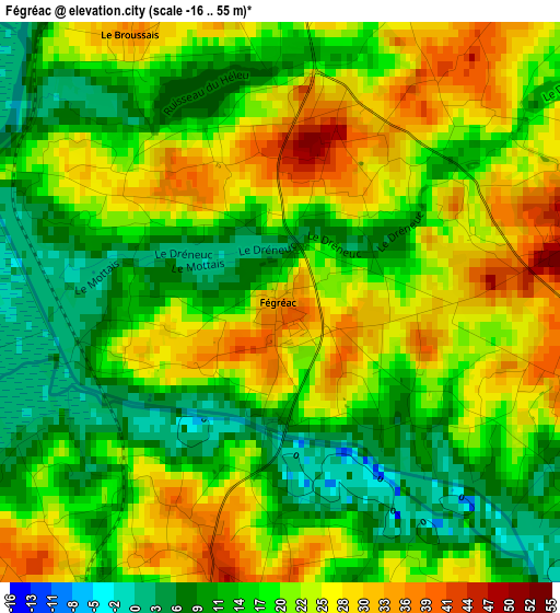 Fégréac elevation map