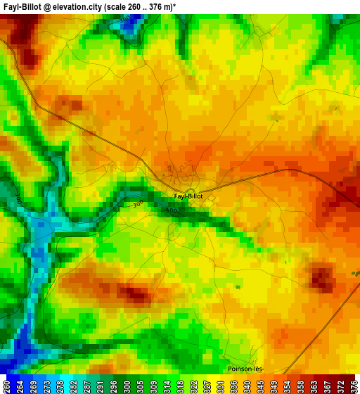 Fayl-Billot elevation map