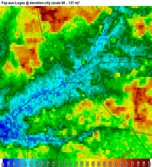 Fay-aux-Loges elevation map