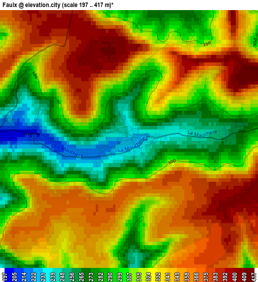 Faulx elevation map