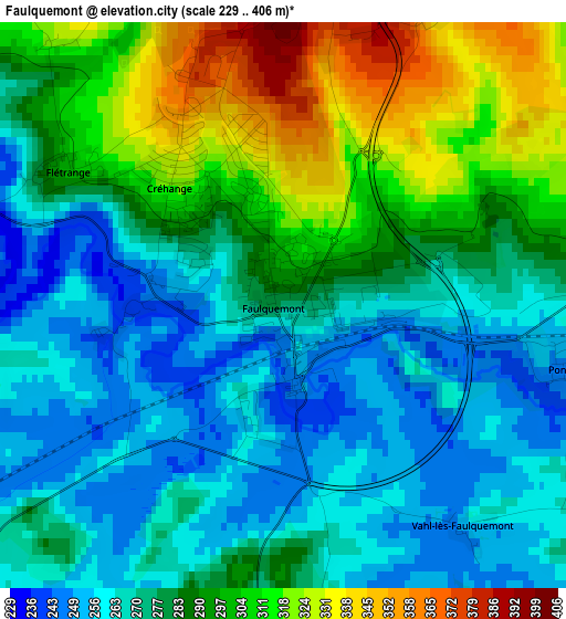 Faulquemont elevation map