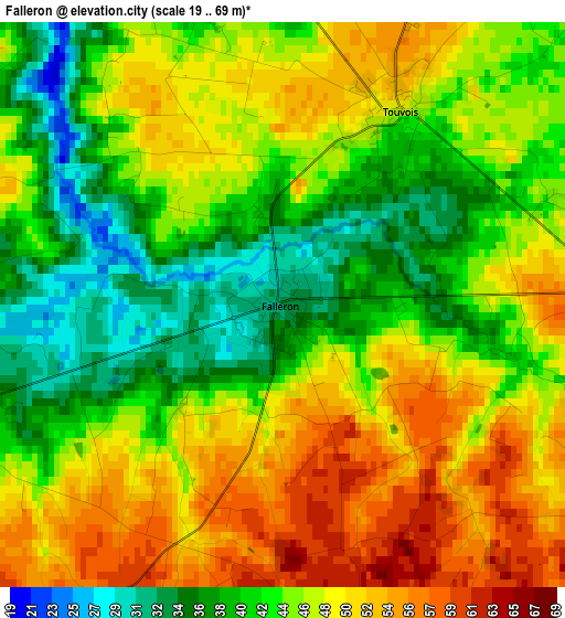 Falleron elevation map