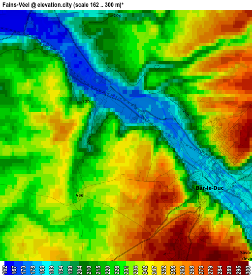 Fains-Véel elevation map