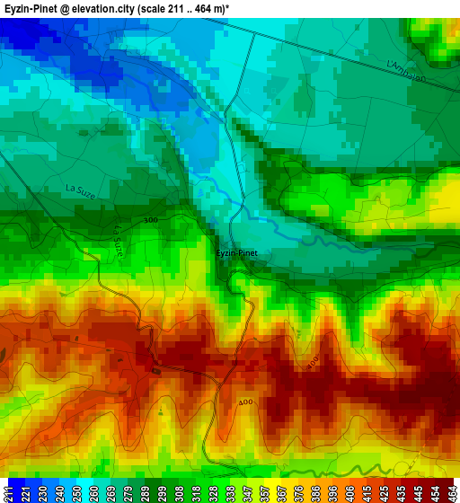 Eyzin-Pinet elevation map