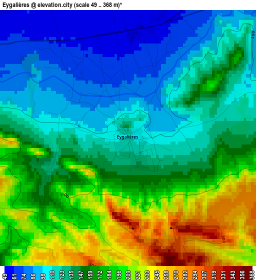 Eygalières elevation map