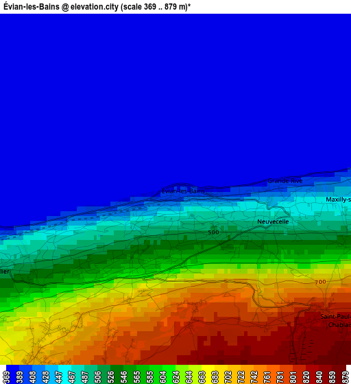 Évian-les-Bains elevation map