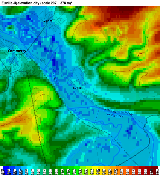 Euville elevation map