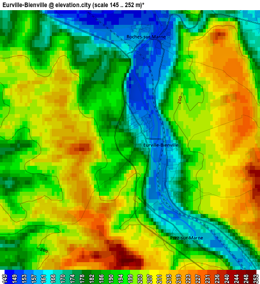 Eurville-Bienville elevation map