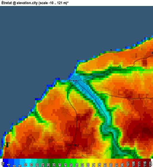 Étretat elevation map