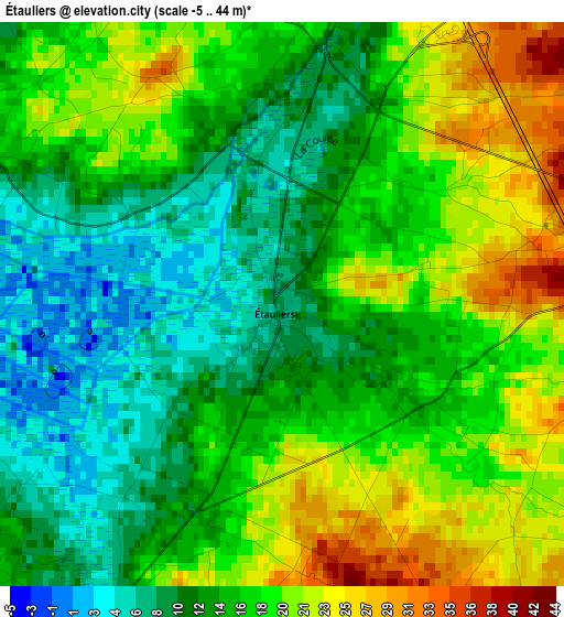 Étauliers elevation map