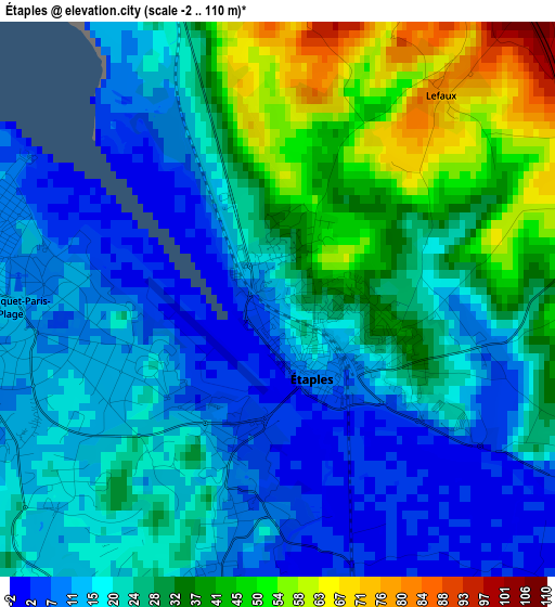 Étaples elevation map