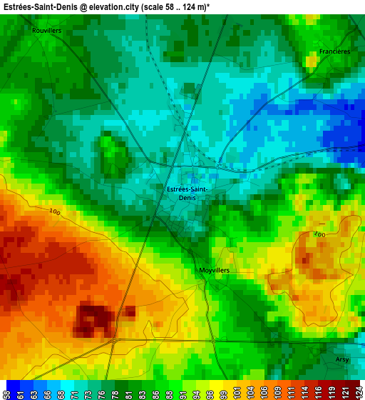 Estrées-Saint-Denis elevation map