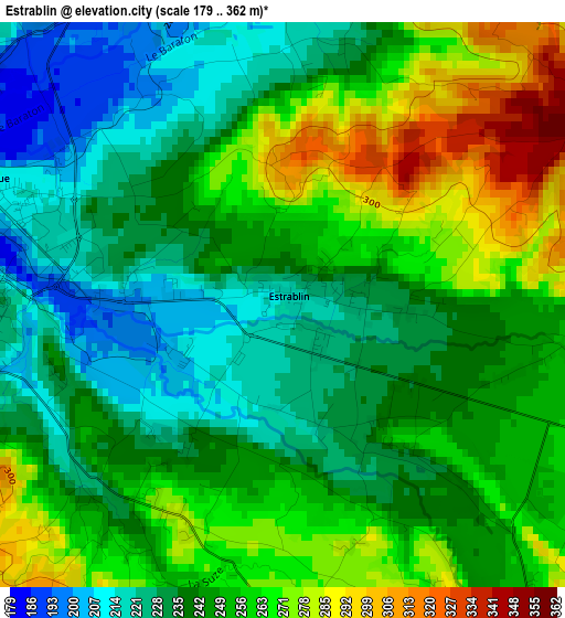 Estrablin elevation map