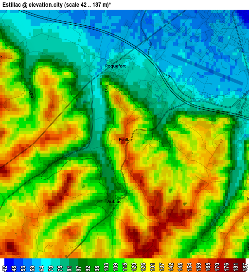 Estillac elevation map