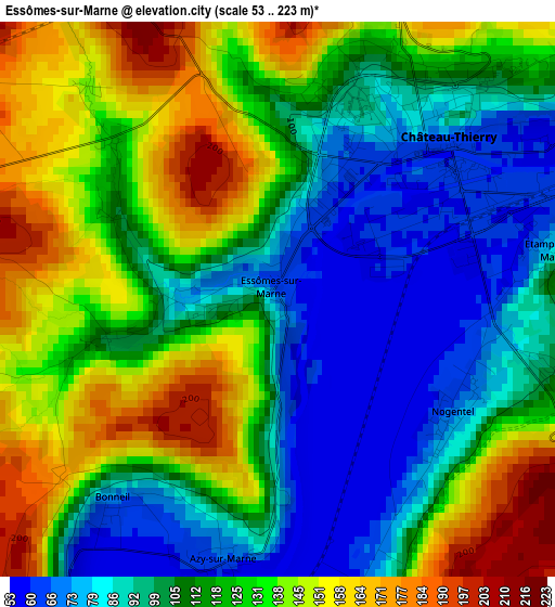 Essômes-sur-Marne elevation map