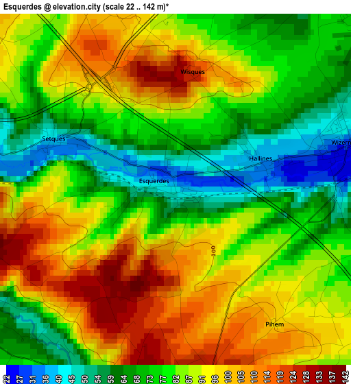 Esquerdes elevation map