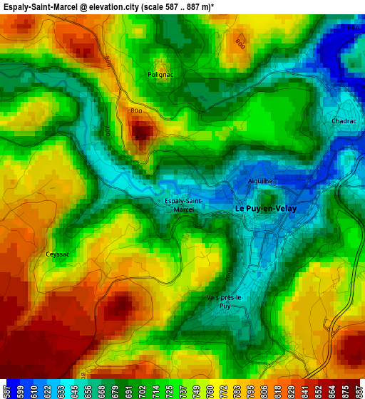 Espaly-Saint-Marcel elevation map