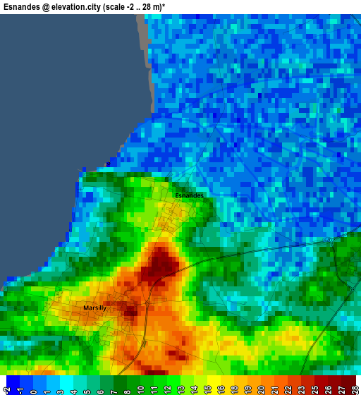 Esnandes elevation map