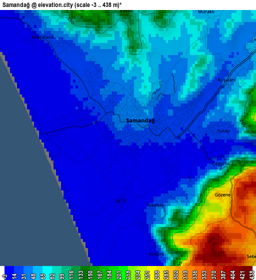 Samandağ elevation map