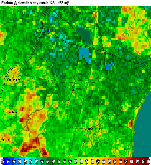 Eschau elevation map