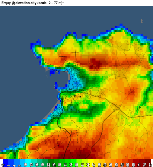 Erquy elevation map