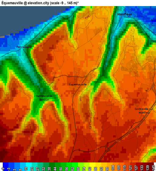 Équemauville elevation map