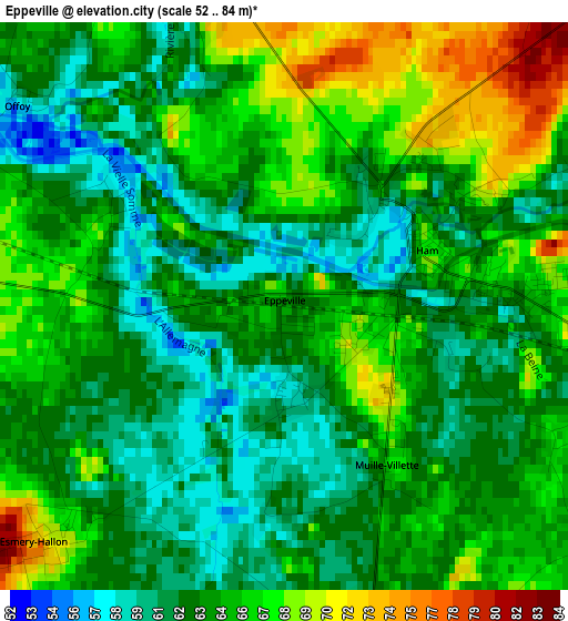 Eppeville elevation map