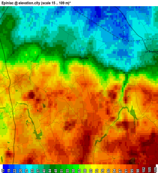 Epiniac elevation map