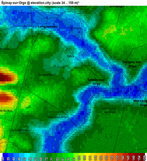 Épinay-sur-Orge elevation map