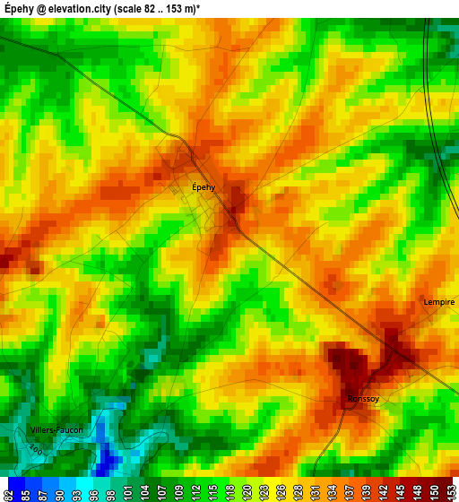 Épehy elevation map