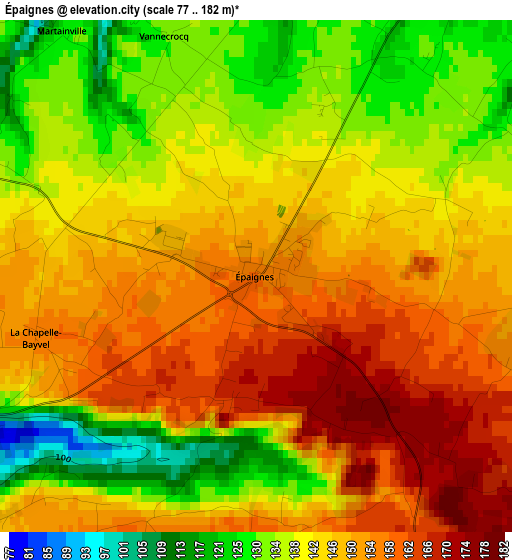 Épaignes elevation map