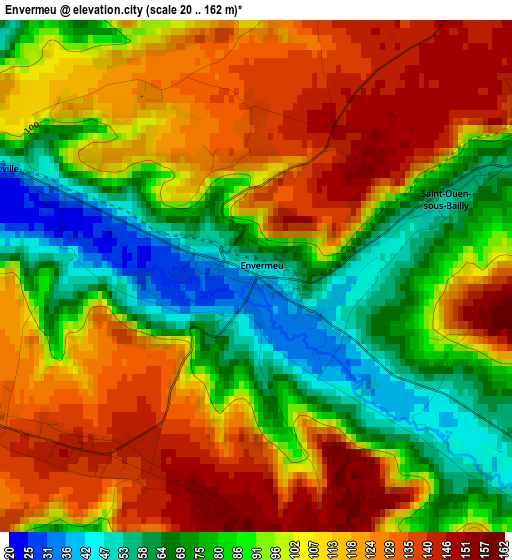 Envermeu elevation map