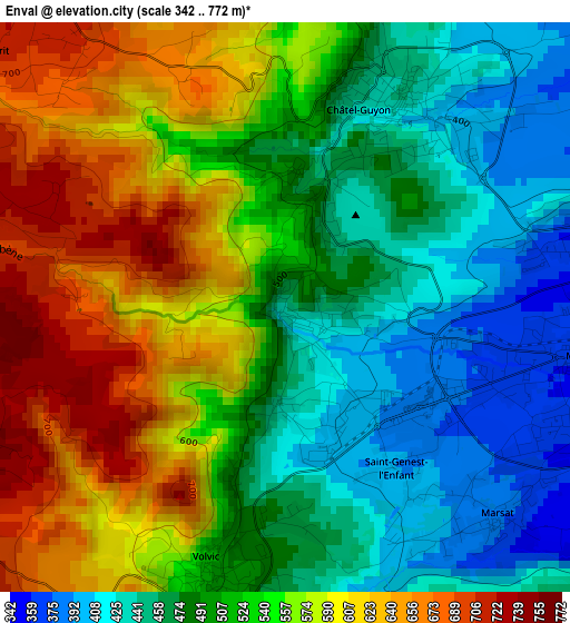 Enval elevation map