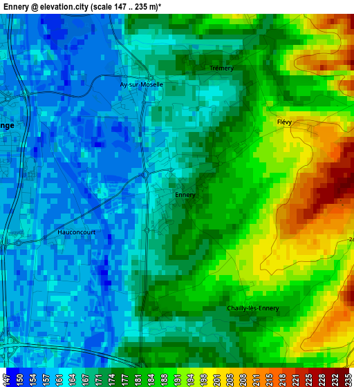 Ennery elevation map