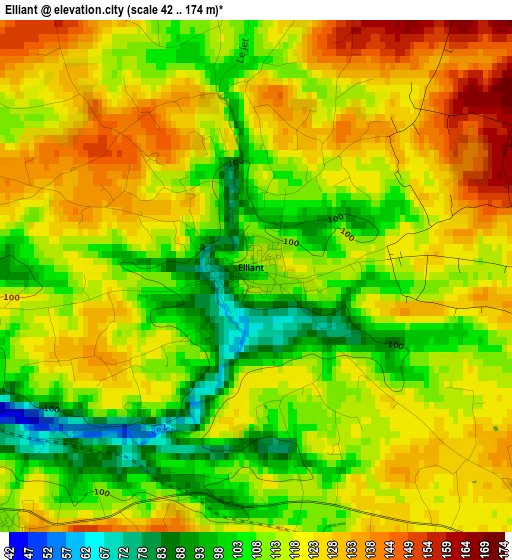 Elliant elevation map