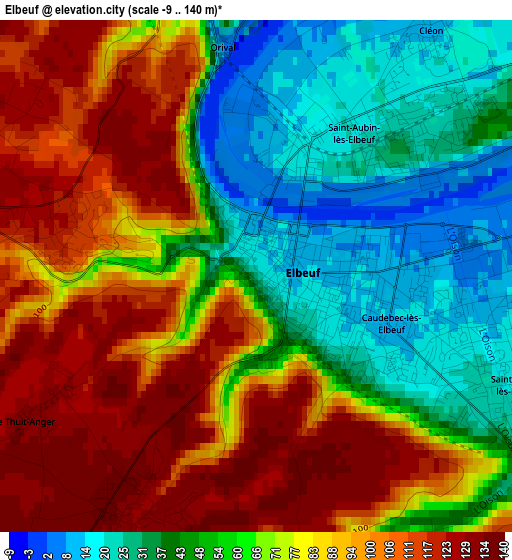 Elbeuf elevation map