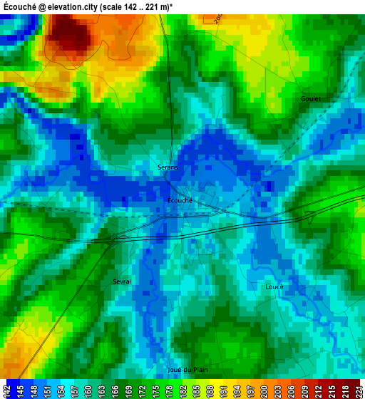 Écouché elevation map