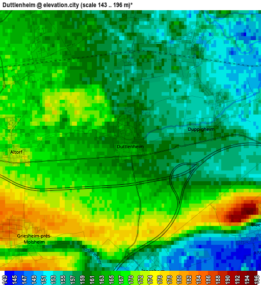 Duttlenheim elevation map