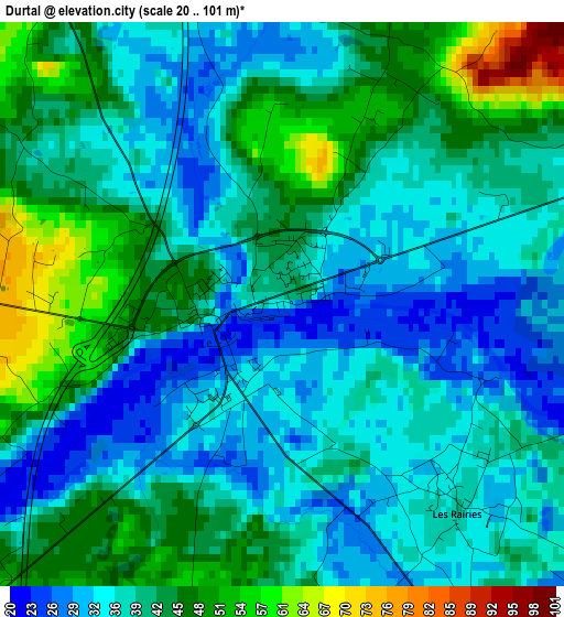 Durtal elevation map