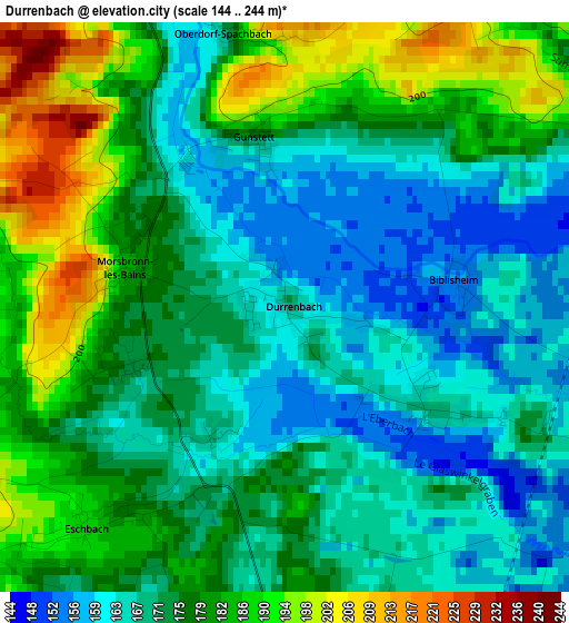 Durrenbach elevation map