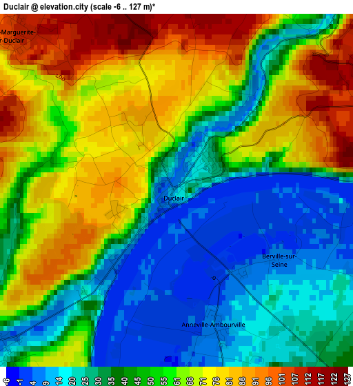 Duclair elevation map