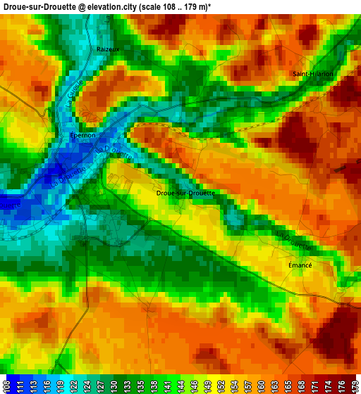 Droue-sur-Drouette elevation map