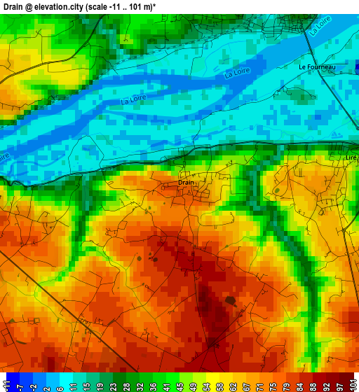 Drain elevation map