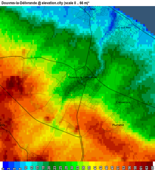 Douvres-la-Délivrande elevation map