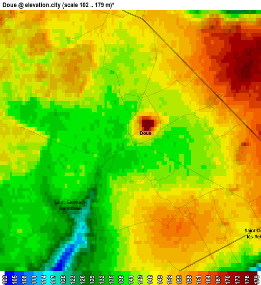 Doue elevation map